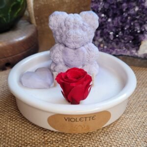 Bougie Ourson Blanc parfum Violette