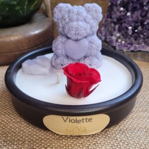 Bougie Ourson Noir parfum Violette