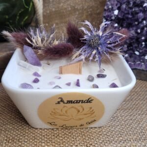 Bougie d&rsquo;Intention Améthyste Amande