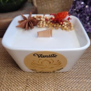 Bougie mèche bois Vanille