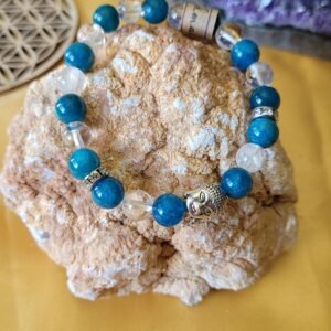 Bracelet Apatite et Cristal de Roche 8mm