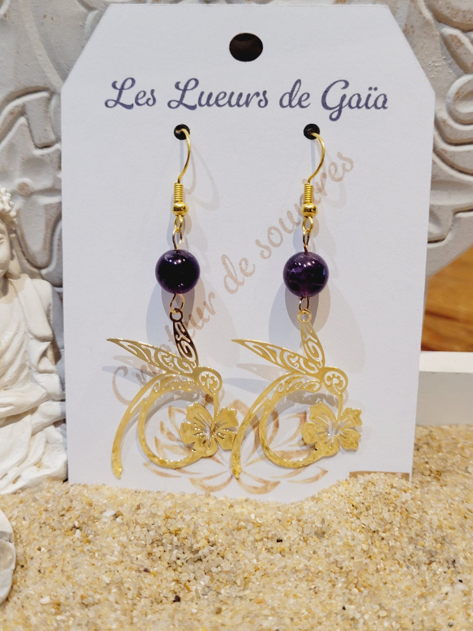 Boucles d'oreilles pierre naturelle – Image 4