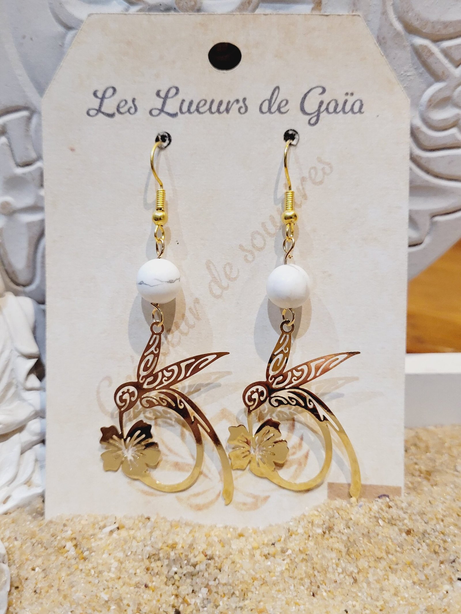 Boucles d'oreilles pierre naturelle – Image 3