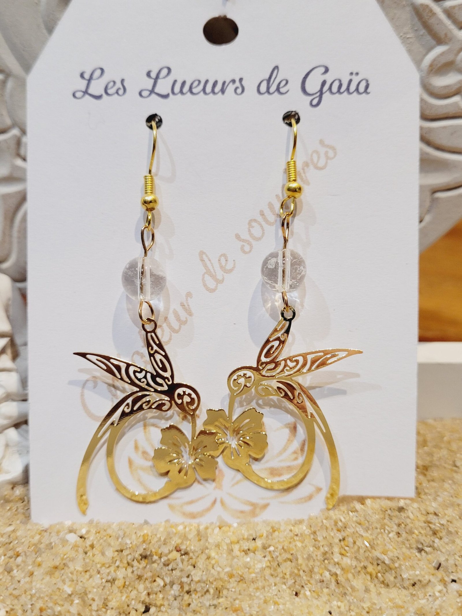 Boucles d'oreilles pierre naturelle – Image 2