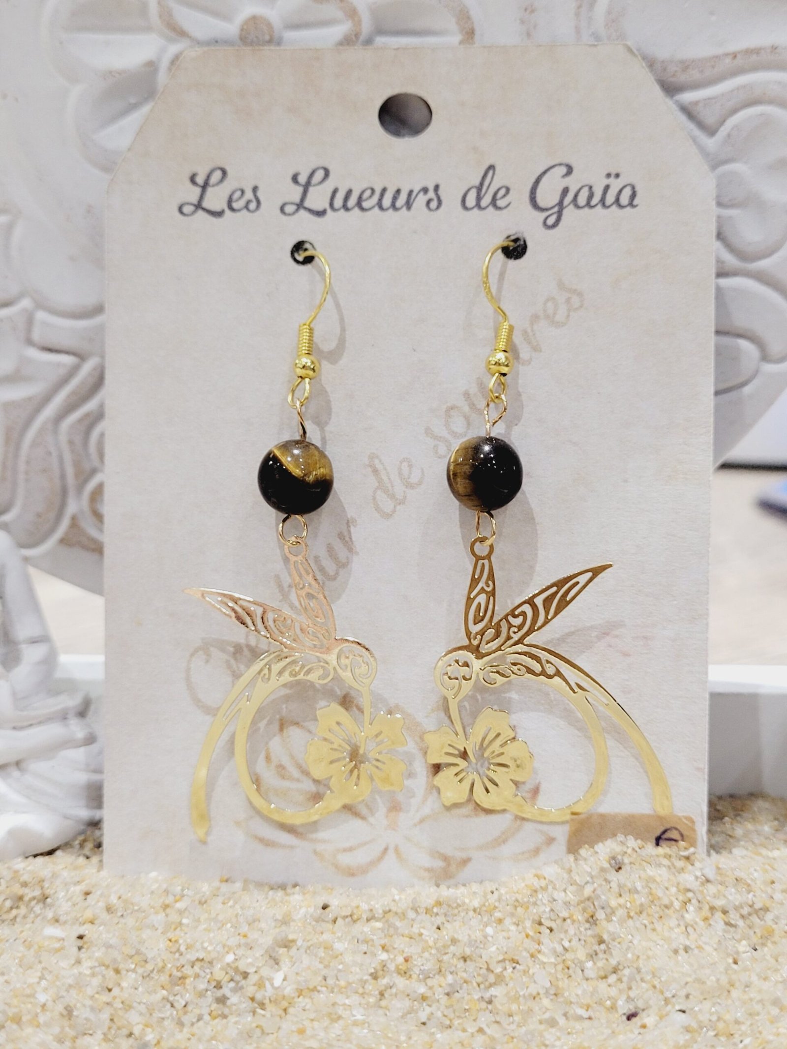 Boucles d'oreilles pierre naturelle – Image 6