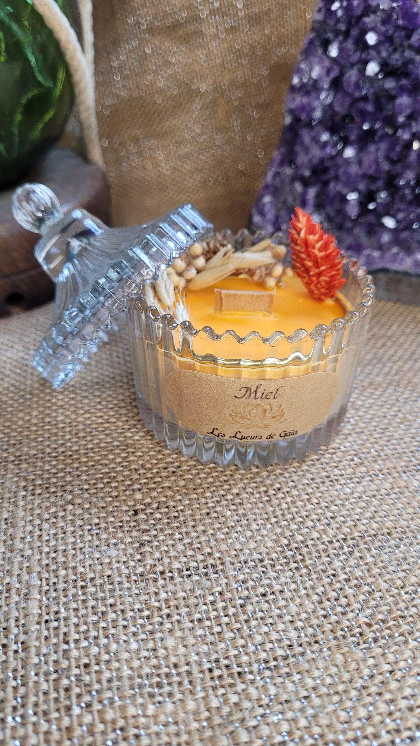 Bougie bonbonnière parfum Miel