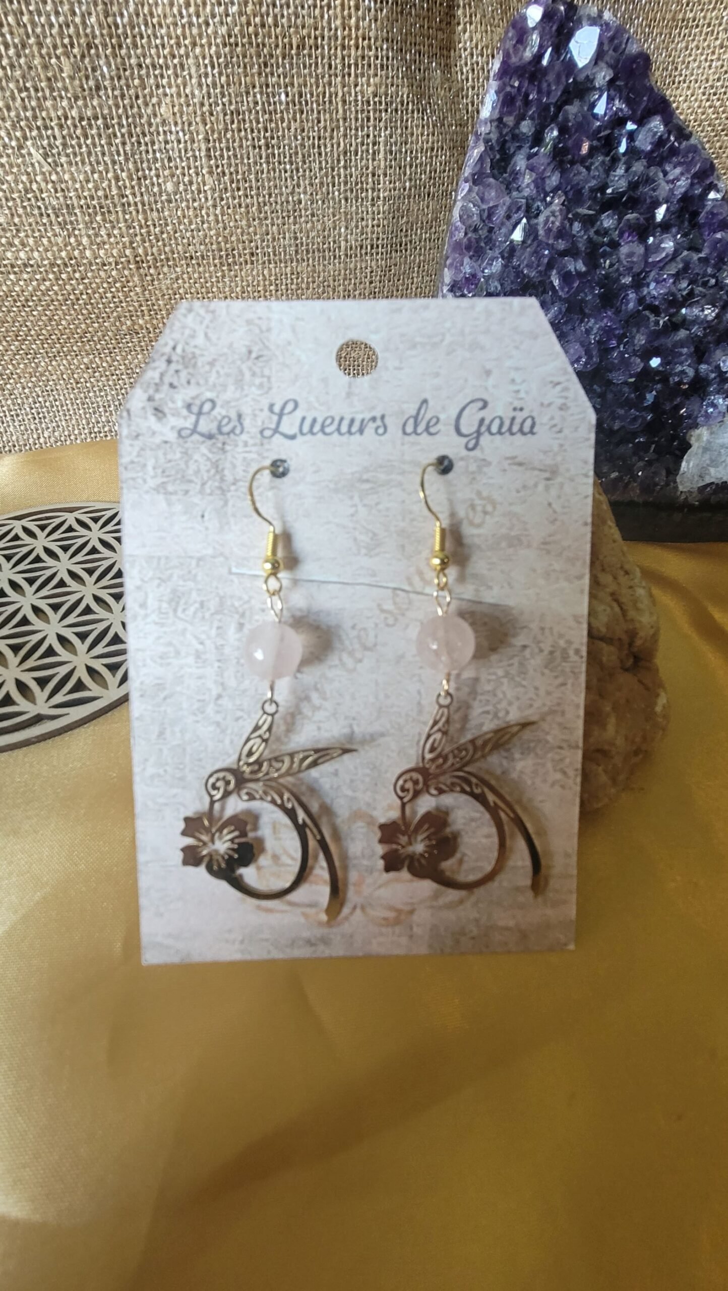Boucles d'oreilles Colibri pierres naturelles au choix – Image 8