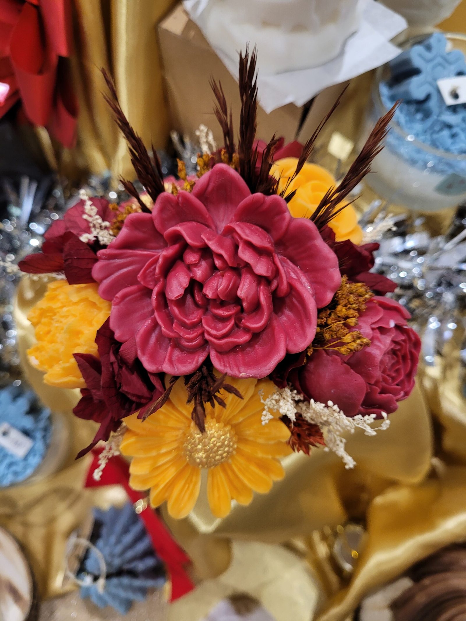 Bougie bouquet de fleurs Cerise Noire – Image 2