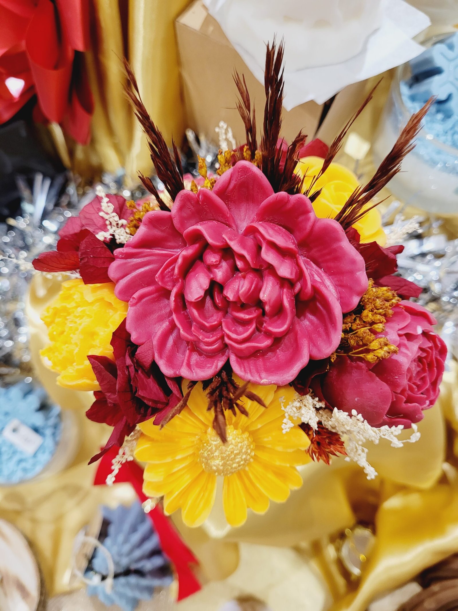 Bougie bouquet de fleurs Cerise Noire – Image 3