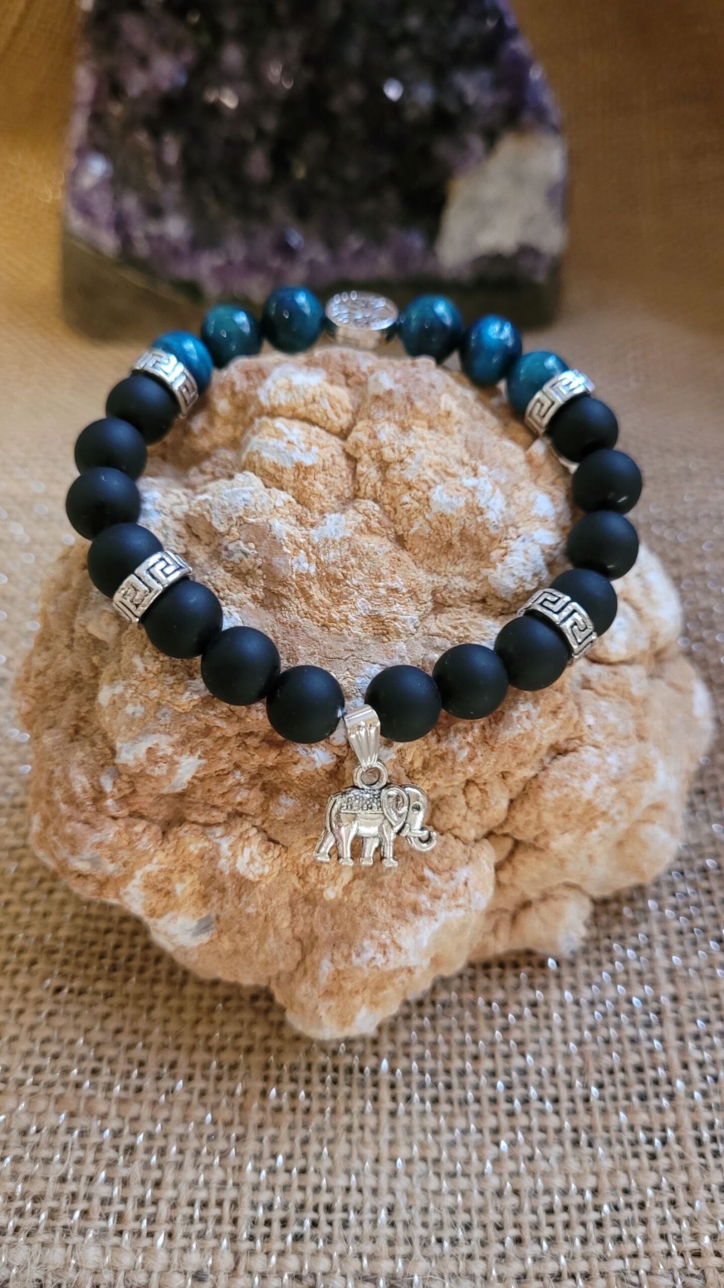 Bracelet Œil de Tigre bleu Obsidienne 8mm