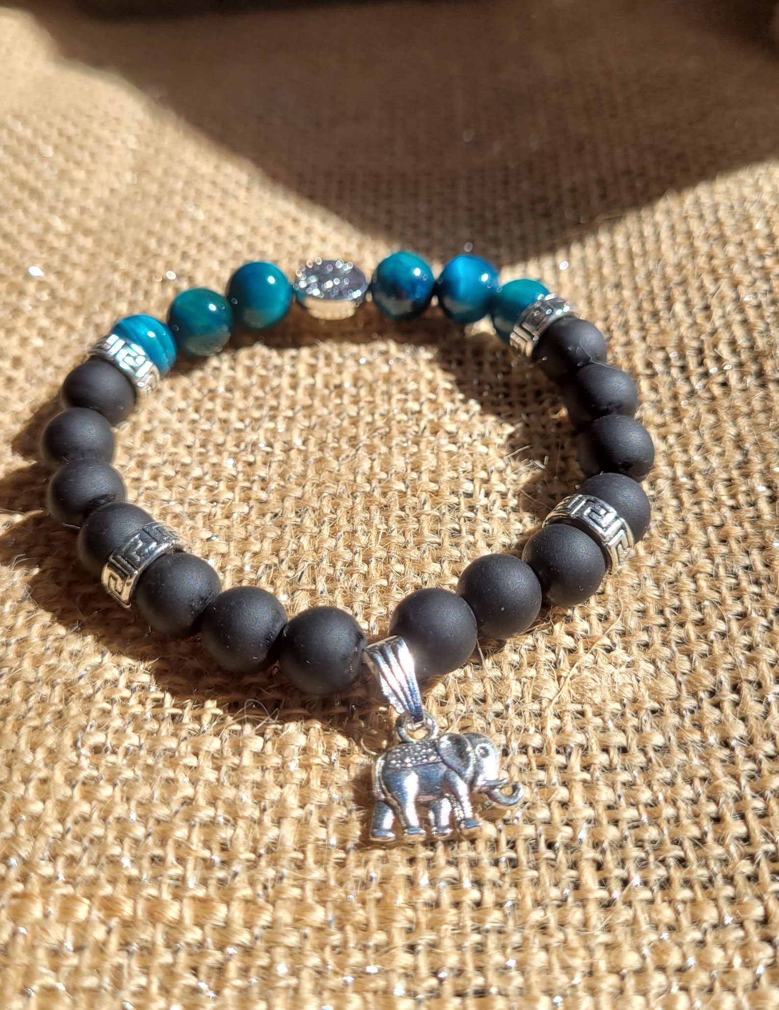 Bracelet Œil de Tigre bleu Obsidienne 8mm – Image 2