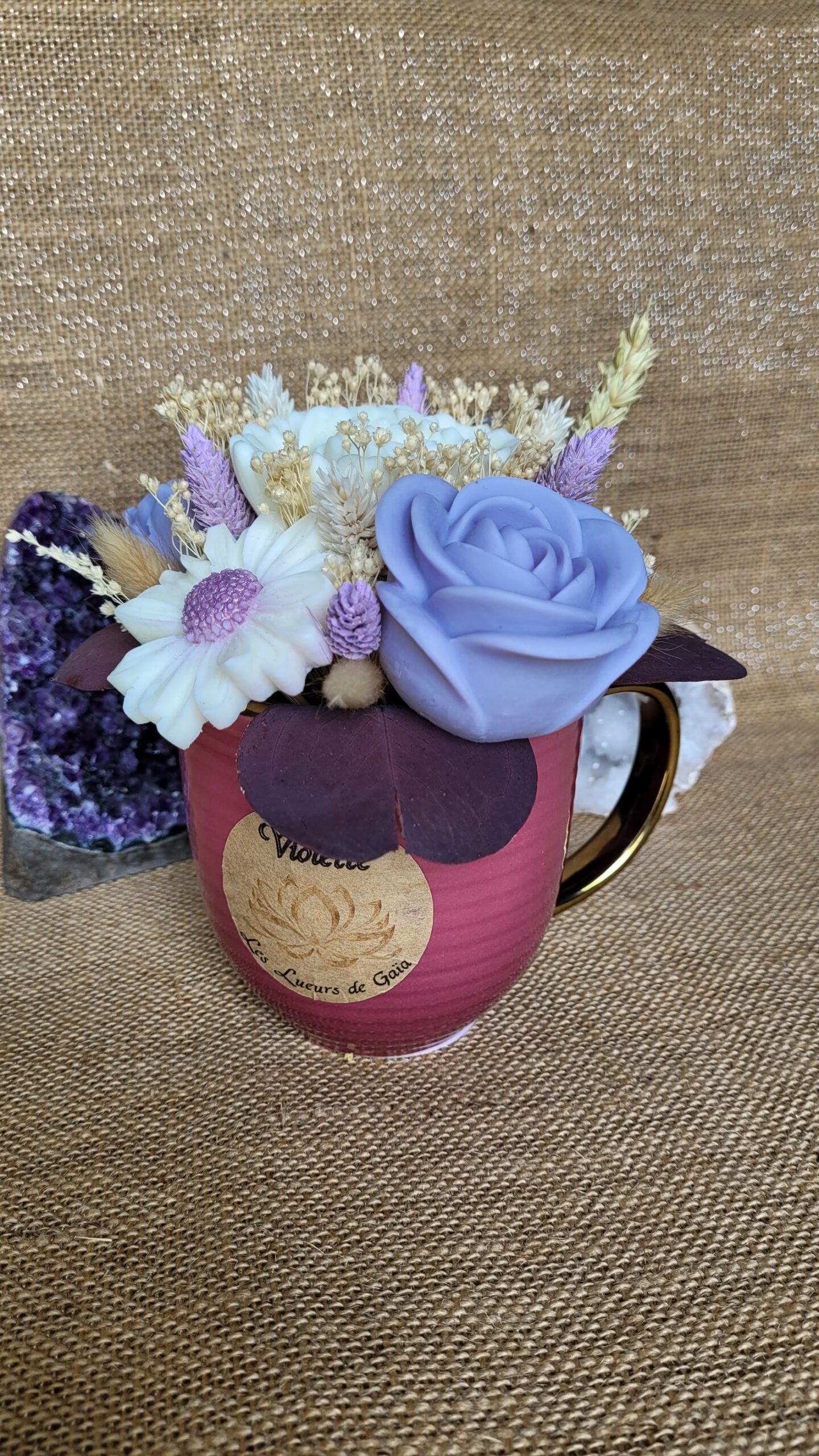 Bougie bouquet de fleurs parfum Violette – Image 4