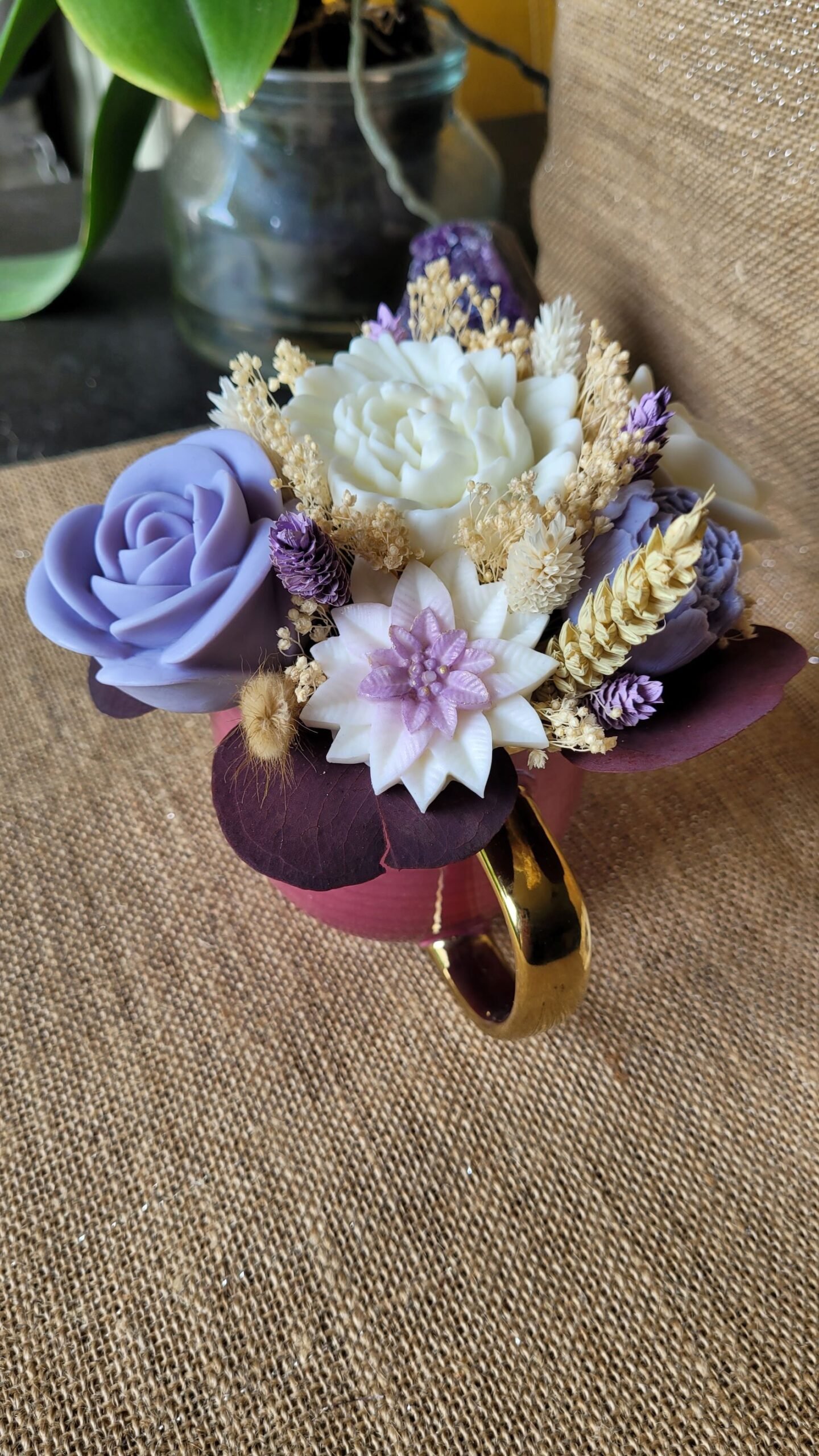 Bougie bouquet de fleurs parfum Violette – Image 3