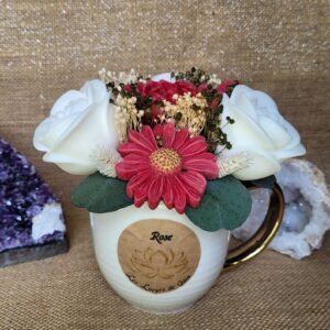 Bougie bouquet de fleurs parfum Rose