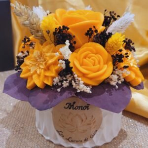 Bougie bouquet de fleurs