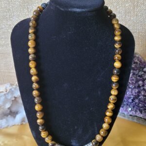 Collier Oeil de Tigre et Pierre de Lave