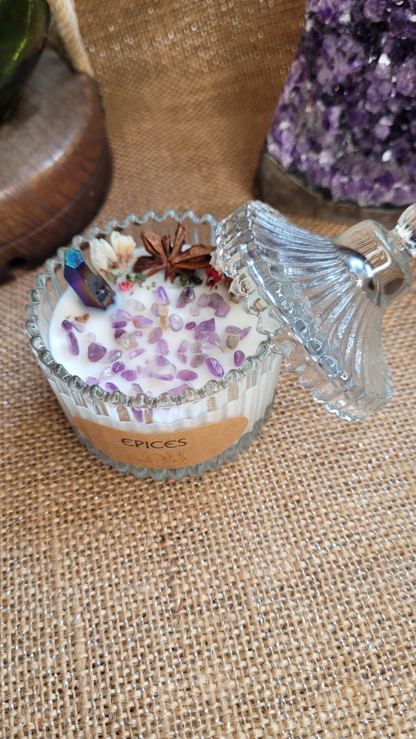 Bougie d'intention Améthyste parfum Epices – Image 2