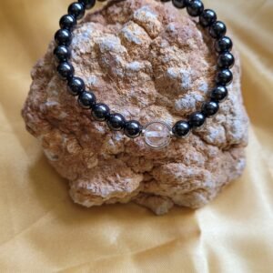 Bracelet Hématite Cristal de Roche 6mm
