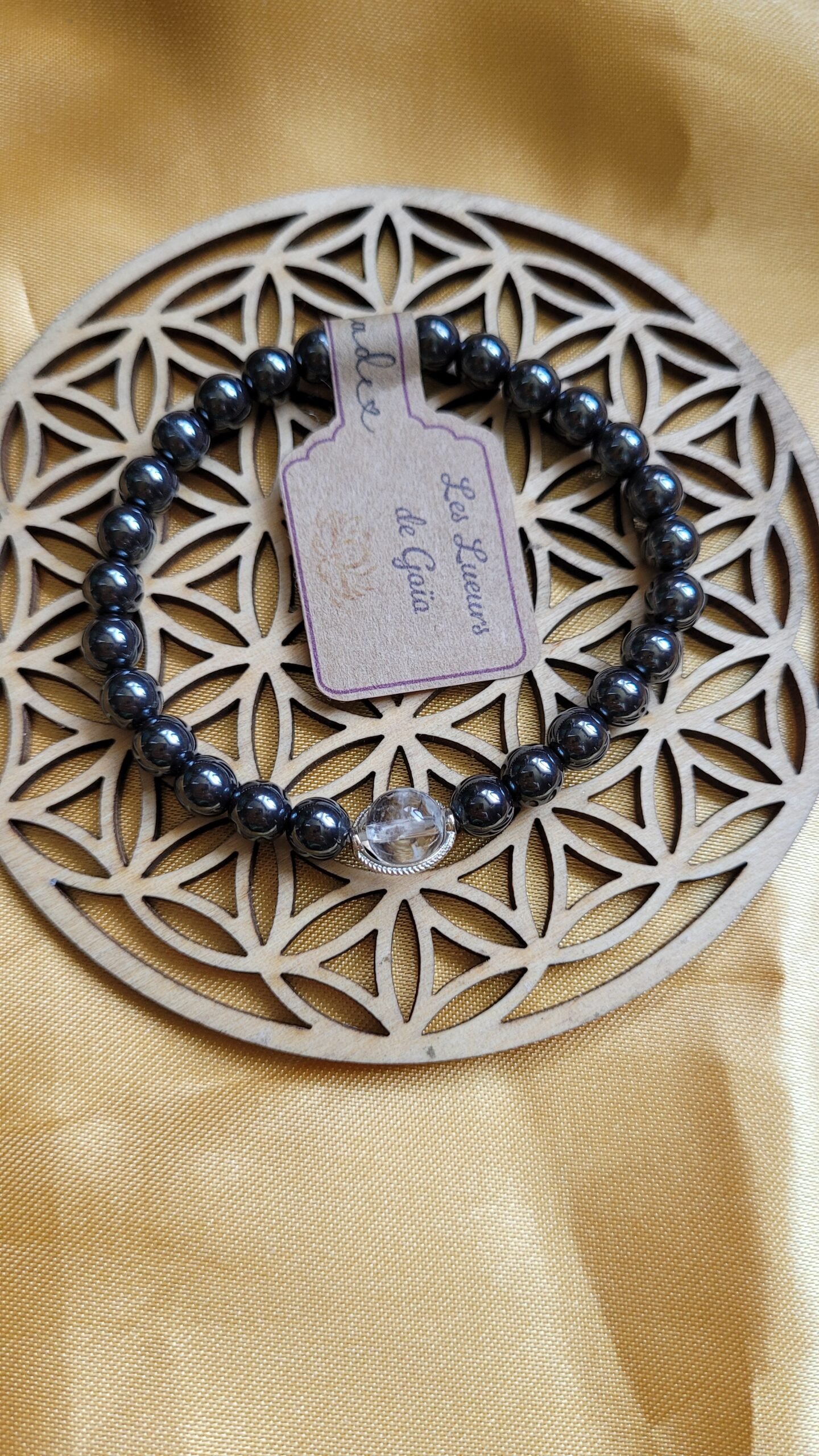 Bracelet Hématite Cristal de Roche 6mm – Image 2