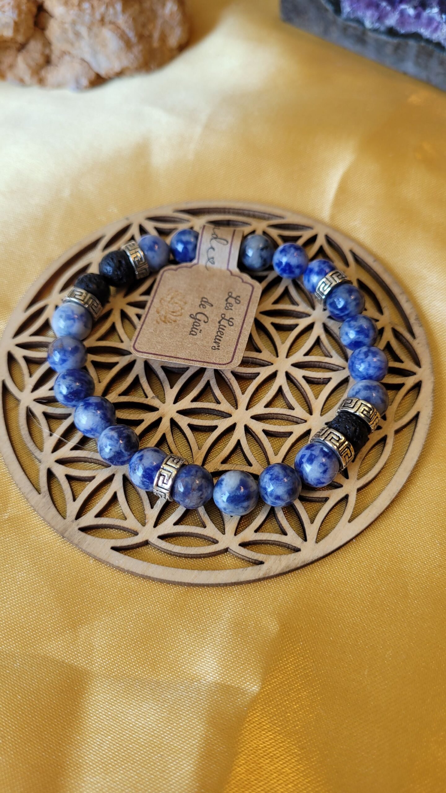 Bracelet Sodalite et Pierre de Lave 8mm Homme – Image 2