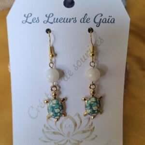 Boucles d’oreilles Tortue pierres de Lune