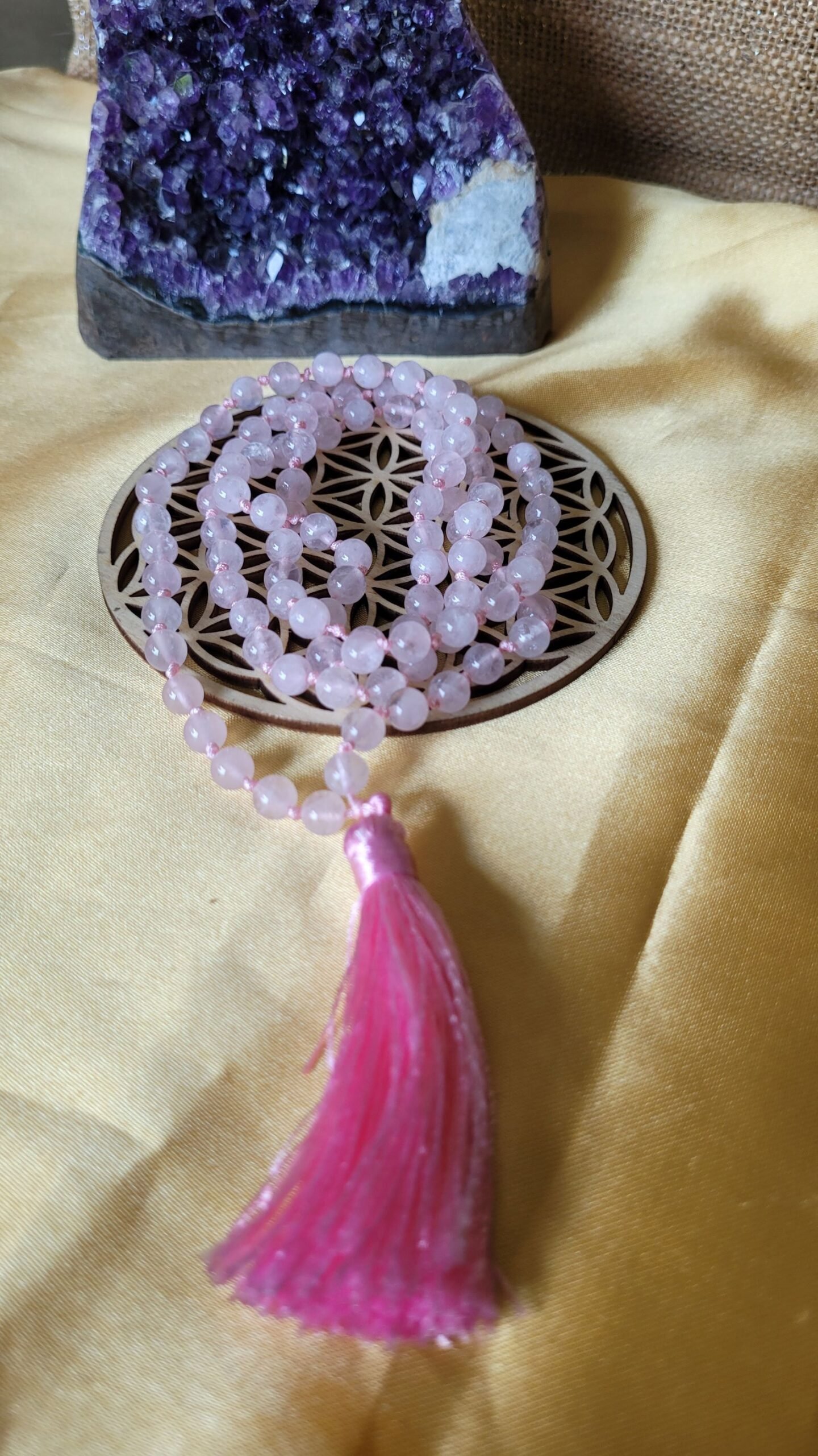 Mala Quartz Rose 108 perles – Image 2