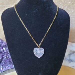 Collier cœur Quartz Rose