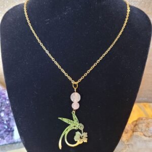 Collier Colibri Quartz Rose