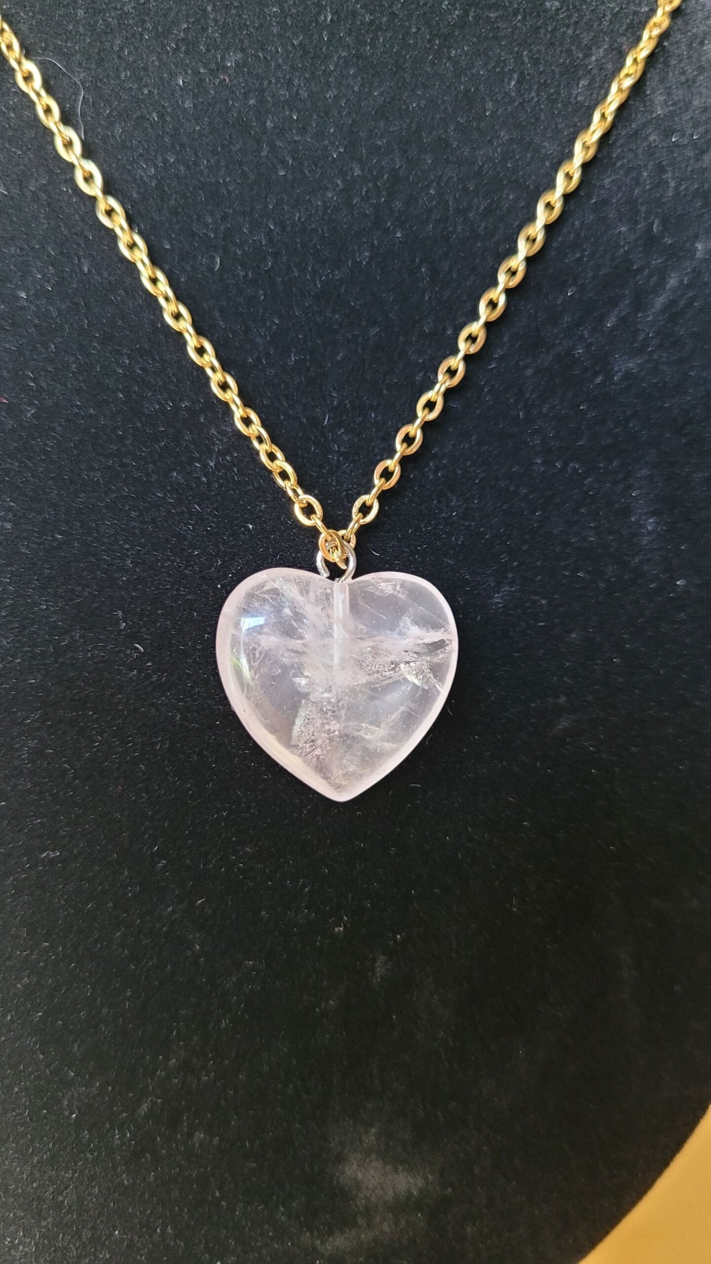 Collier cœur Quartz Rose – Image 2