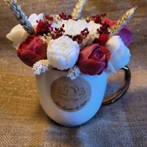 Bougie bouquet de fleurs parfum Rose