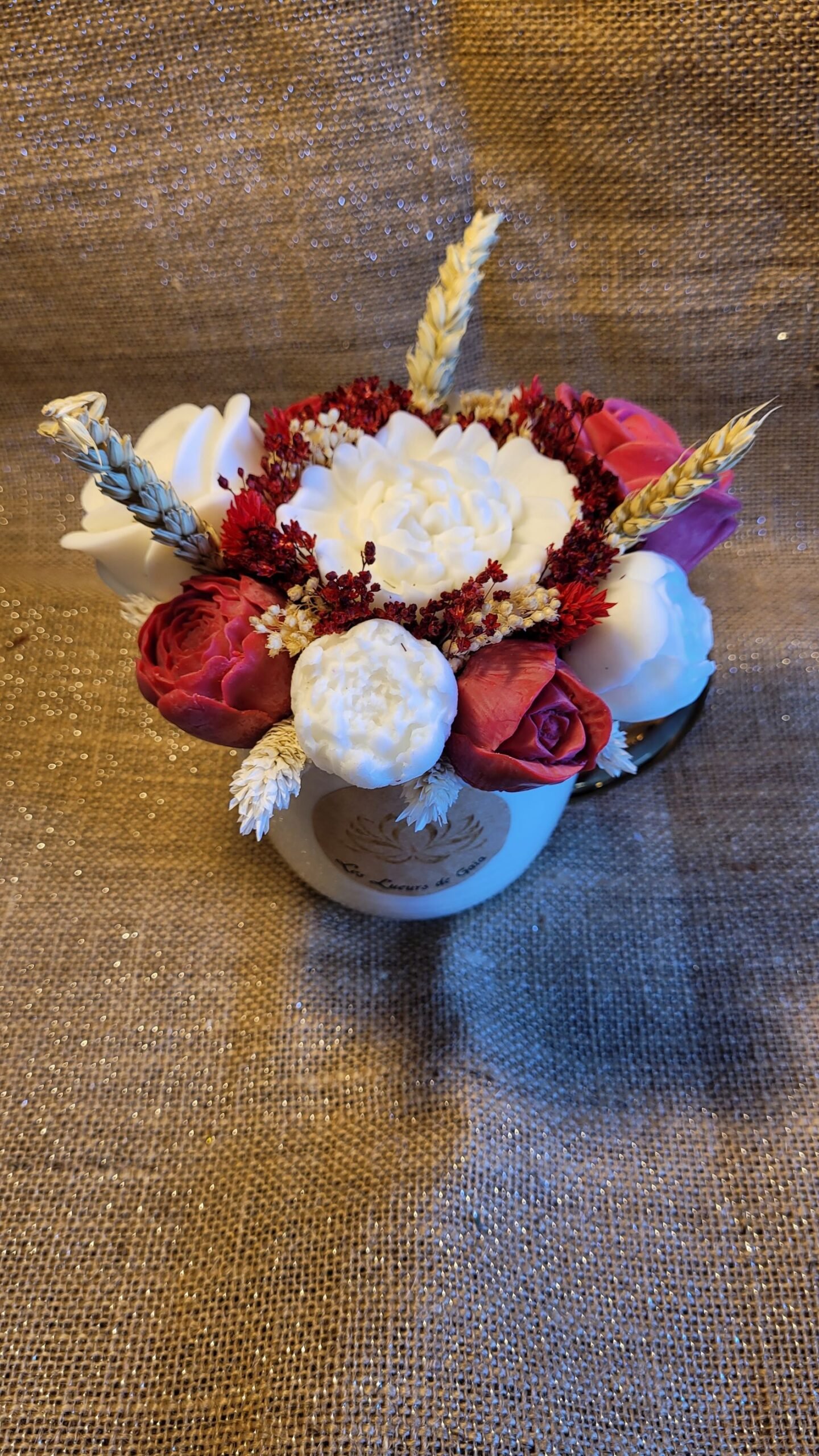 Bougie bouquet de fleurs parfum Rose – Image 2