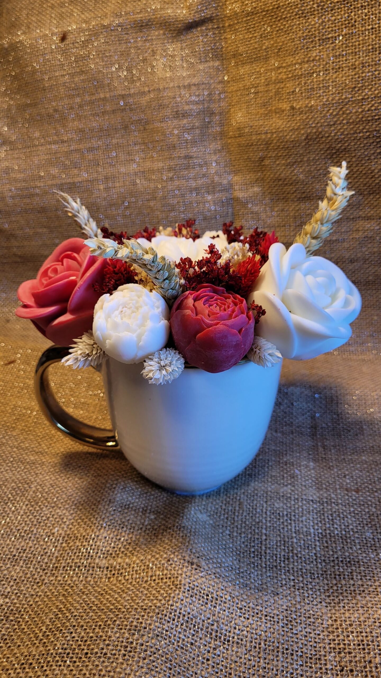 Bougie bouquet de fleurs parfum Rose – Image 3