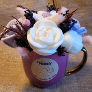 Bougie bouquet de fleurs parfum Violette