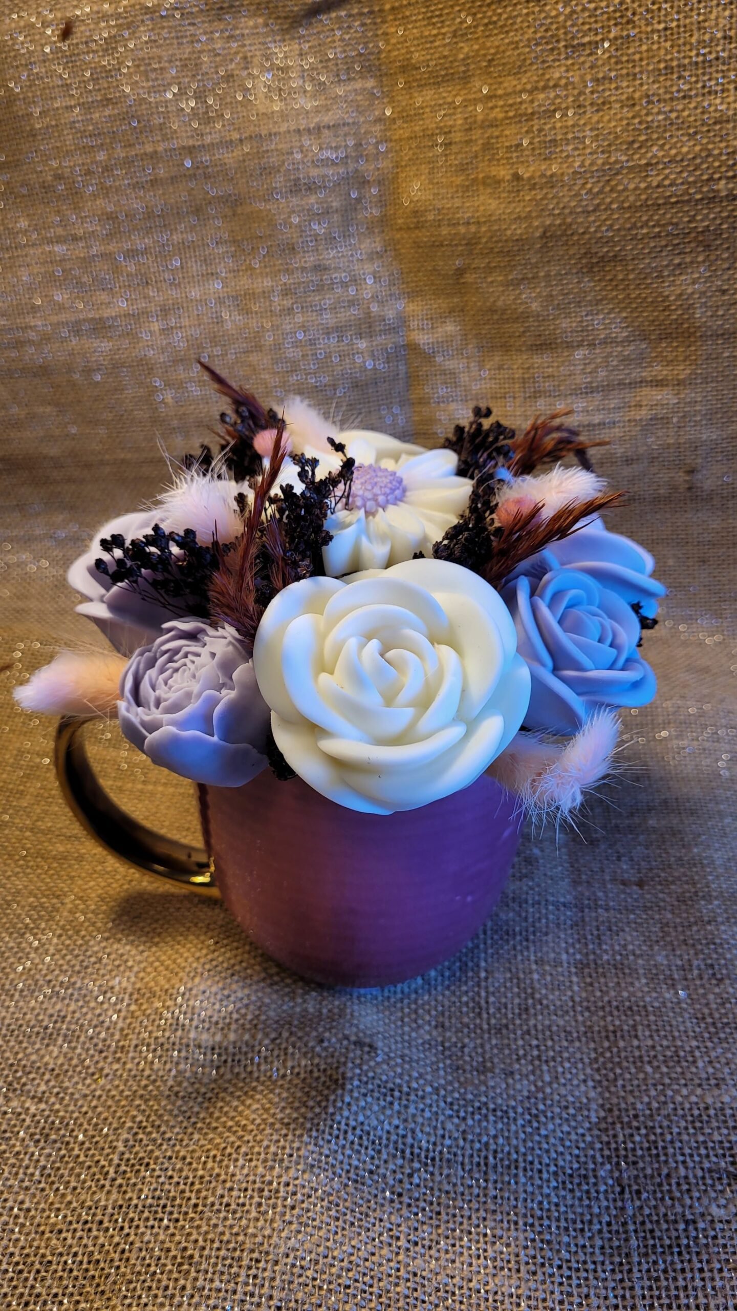 Bougie bouquet de fleurs parfum Violette – Image 3