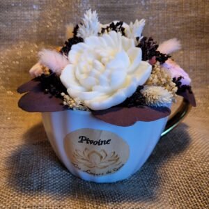 Bougie bouquet de fleurs parfum Pivoine